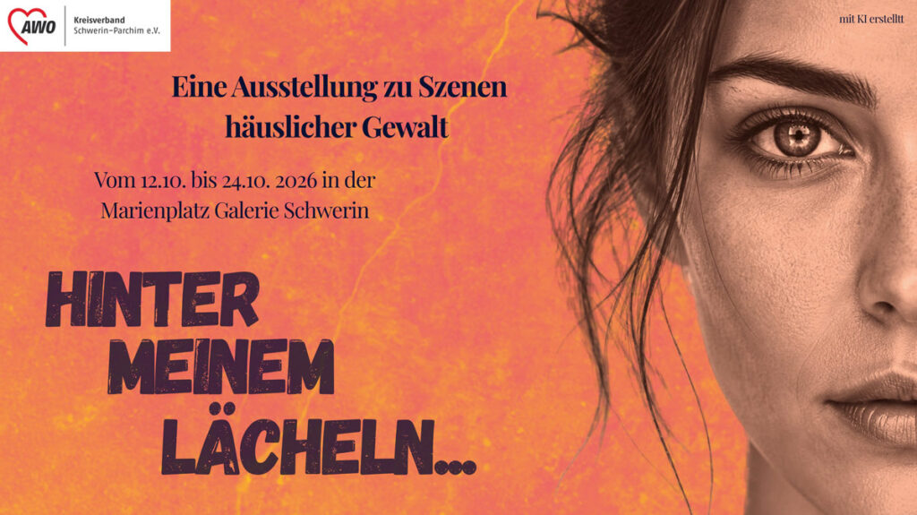 Plakatmotiv Hinter einem Lächels der AWO